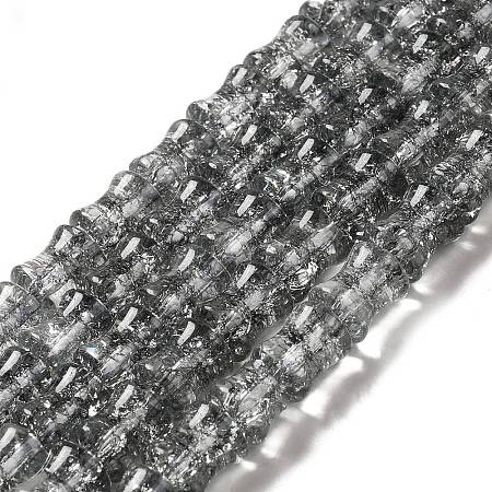 Transparent Crackle Glass Beads Strands GLAA-D025-01B-1