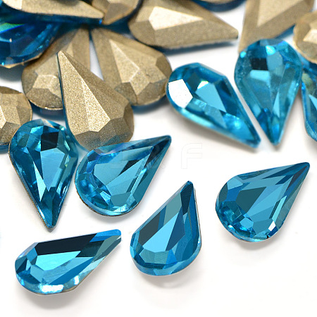 Faceted Drop Glass Pointed Back Rhinestone Cabochons RGLA-A007-8x13mm-S07-1