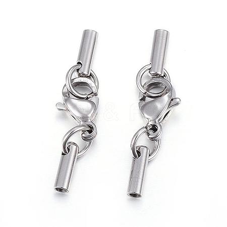 304 Stainless Steel Lobster Claw Clasps STAS-P146-A09-1.4mm-1