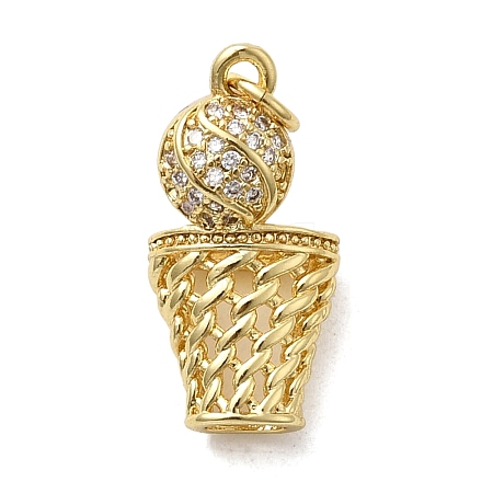 Brass Micro Pave Cubic Zirconia Pendants KK-H092-09B-G-1
