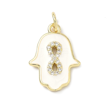 Brass Micro Pave Cubic Zirconia Pendants KK-H255-09G-02-1