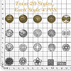 80Pcs 20 Styles 1-Hole Zinc Alloy Shank Buttons BUTT-PH0001-70-5