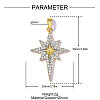 Brass Micro Pave Clear Cubic Zirconia Pendants CU-OY001-53G-2