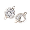 925 Streling Silver Pave Cubic Zirconia Birthstone Connector Charms STER-NH0001-80P-04-2