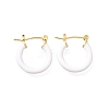 Brass Enamel Hoop Earrings for Women EJEW-M211-01LG-A-1