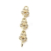 Brass Pave Cubic Zirconia Flower Connector Charms CU-E002-07G-2