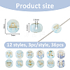 36Pcs 12 Styles Glass Beads GLAA-FH0001-91-2