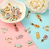 32Pcs 16 Styles Music Theme Alloy Enamel Pendants ENAM-CJ0002-64-5