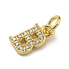 Initial Letter Brass with Cubic Zirconia Charms KK-Q814-26B-G-2