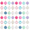 48Pcs 24 Style Resin Rhinestone & Acrylic Round Ball Charms DIY Jewelry Making Finding Kit PALLOY-PHE00002-1