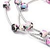 Round Synthetic Turquoise Beads Multi-strand Bracelets for Women BJEW-JB12335-03-4