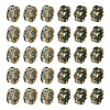 30Pcs 2 Styles Brass Rhinestone Rondelle Space Beads RB-TADJ0001-02-2
