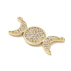 Brass Micro Pave Clear Cubic Zirconia Pendants KK-A300-10A-G-2