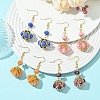 Glass Seed Bead and Synthetic Imperial Jasper Dangle Earrings EJEW-MZ00743-1