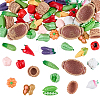 72Pcs 18 Styles Resin Basket & Food Miniature Ornaments AJEW-WR0003-67-1
