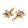 Natural Rhodonite & Brass Pendants KK-F887-01G-07-2