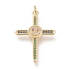 Brass Micro  Pave Cubic Zirconia Pendants ZIRC-L099-007G-1