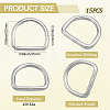 304 Stainless Steel D Rings STAS-CP0001-05C-2