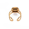201 Stainless Steel Cuff Ring Findings STAS-S080-040A-G-5