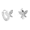 S925 Sterling Silver Butterfly Hoop Earrings CE0545-2-3