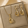 Teardrop Alloy Hoop Earrings & Pendant Necklaces Sets FS-WG8597C-07-1