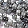 100Pcs 8mm Natural Hawk's Eye Round Beads DIY-LS0002-25-4