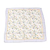 Polyester French Floral Checked Cotton Linen Square Scarf Daisy Bandana FB-CBA4B8E-01-1