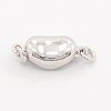 Anti-Tarnish Jewelry Necklace Clasps Rhodium Plated 925 Sterling Silver Box Clasps STER-M019-07S-3