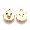 Brass Cubic Zirconia Charms KK-T038-194G-V-1