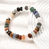 Natural Mixed Stone Rondelle Beaded Stretch Bracelets for Women GG-CBA3F02-07-2