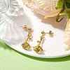 Flower Brass Dangle Earrings EJEW-TA00495-2