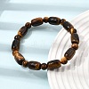 Natural Tiger Eye Oval and Round Beaded Stretch Bracelets for Women GG-CBA3F02-13A-2
