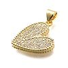 Brass Micro Pave Cubic Zirconia Pendants KK-C087-19G-2
