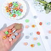 60Pcs 6 Colors 1-Hole Iron Plastic Shank Buttons BUTT-CY0001-26A-3