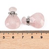 Teardrop Natural Rose Quartz Perfume Bottle Pendants G-H241-02B-P-3