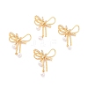 Eco-Friendly Brass Micro Pave Cubic Zirconia and Glass Beads Pendants KK-K268-40G-1