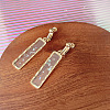 Rectangle Zinc Alloy with Resin Clip-on Earrings FS-WG2B818-02-1