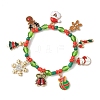 Christmas Alloy Enamel Charm Bracelets LS-BJEW-B155-01B-KCG-1