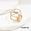 Stylish Stainless Steel Cat Eye Oval Open Cuff Ring for Women Vacation Gift TD2931-4-1