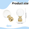 Glass Crystal Lamp Finials with Iron Finish Base FIND-WH0148-176C-2