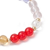 Glass Round Beaded Stretch Bracelets for Women Men BJEW-JB11487-4