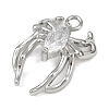 Brass Pave Clear Cubic Zirconia Pendants LS-KK-L238-02P-2
