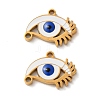 Evil Eye Themes 304 Stainless Steel Enamel Pendants STAS-B100-02G-01-1