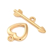 Heart Brass Toggle Clasps KK-S403-21G-3