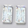 Embossed Glass Rhinestone Pendants GLAA-J101-07B-001SI-2