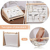 Wood & PU Leather Slant Back Ring Organizer Display Stands RDIS-WH0001-40-4