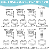 Unicraftale 16Pcs 16 Style 201 Stainless Steel Grooved Finger Ring Settings STAS-UN0044-17-3