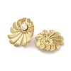 304 Stainless Steel Flower Stud Earrings EJEW-K296-05G-3