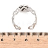 Hollow Heart 304 Stainless Steel Open Cuff Ring Components STAS-F366-08A-P-2