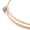 Natural Amethyst & Pearl Round Beaded Bangle BJEW-JB08464-03-5